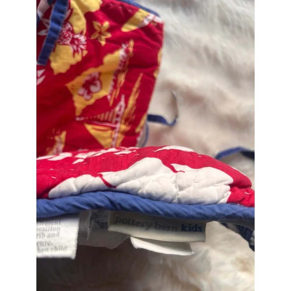 Quilt POTTERY BARN KIDS Island Surf Aloha blur Toddler Crib Quilt Hawaiian